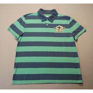 Disney Mickey Mouse Blue/Green Tennis Club Short Sleeve Men Sz‎ L Polo Shirt